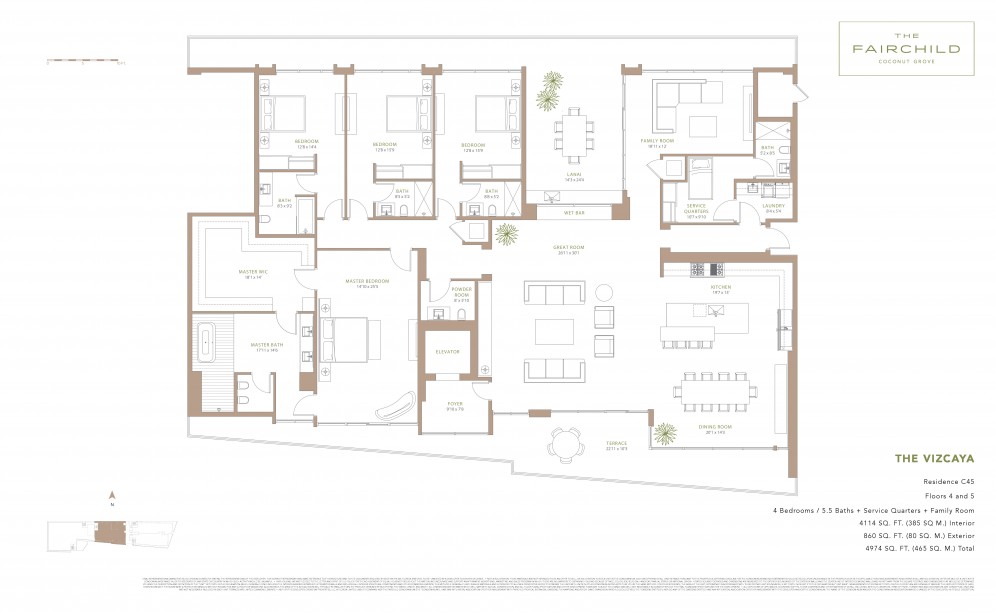 Floor Plan Model C45 Linec45 Atthe Fairchild Coconut Grove Miami